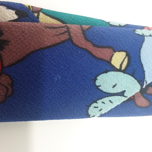 Balancine Vintage disney Mickey Mouse & Goofy Men's Tie Pure Silk - Picture 7 of 8